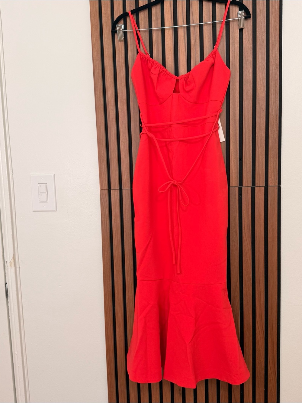 NWT Likely Kiki Red Spaghetti Strap Midi Dress Size 0